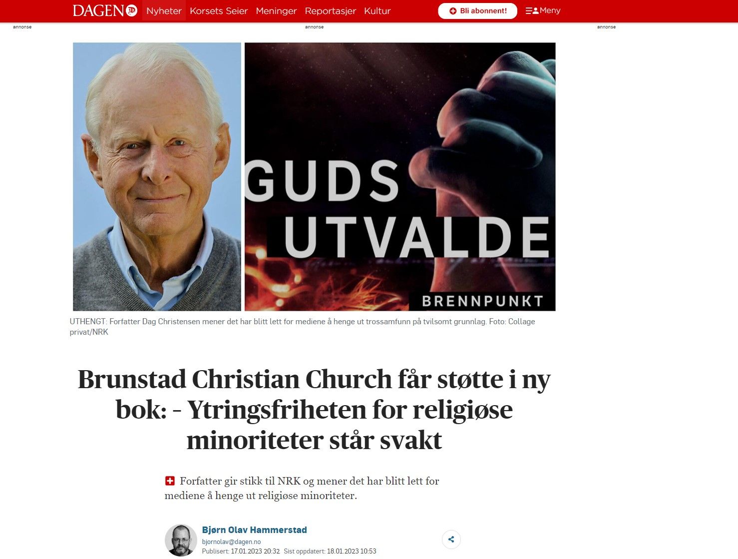 NRKs kommentarer til boken – og litt «tut og mediekjør»